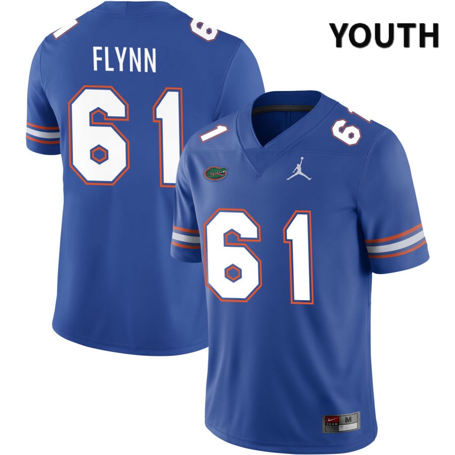 NCAA Florida Gators Nicolas Flynn Youth #61 Jordan Brand Royal 2022 NIL Stitched Authentic College Football Jersey BOG8564ML